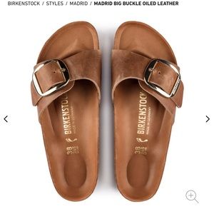 Birkenstock big buckle madrid in cognac size 37